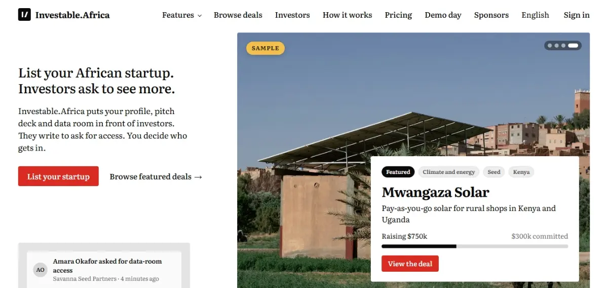 Investable.Africa Debuts Platform to Link Startups, Funds